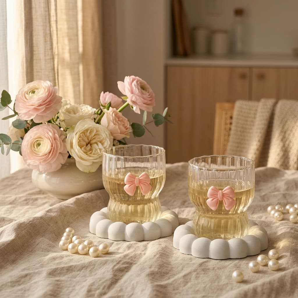 Blush Bow Glass — Set of 2 thumbnail 2