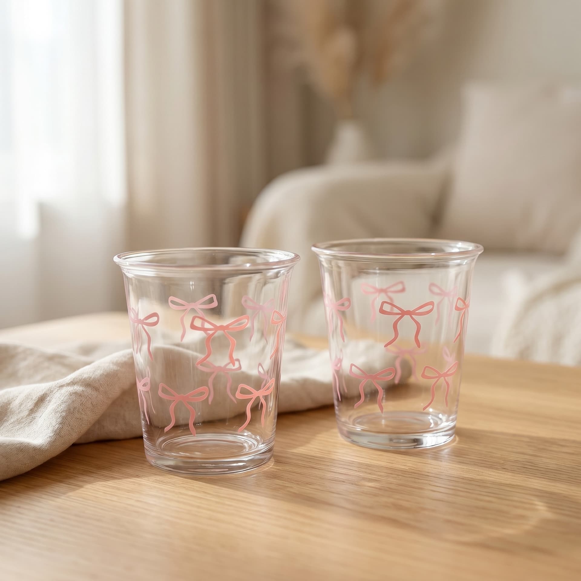 Bow Printed Glass — Set of 2 by Yours Edit