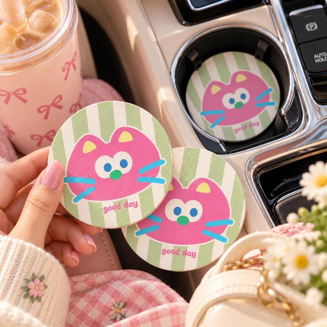Cute Car Coasters - Set of 2 by Yours Edit