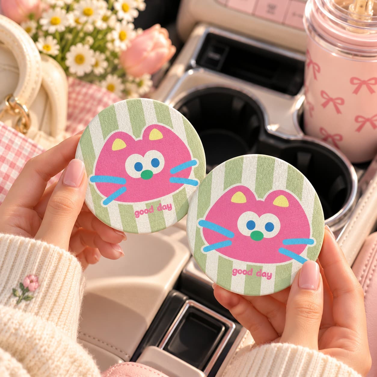 Cute Car Coasters - Set of 2 thumbnail 2