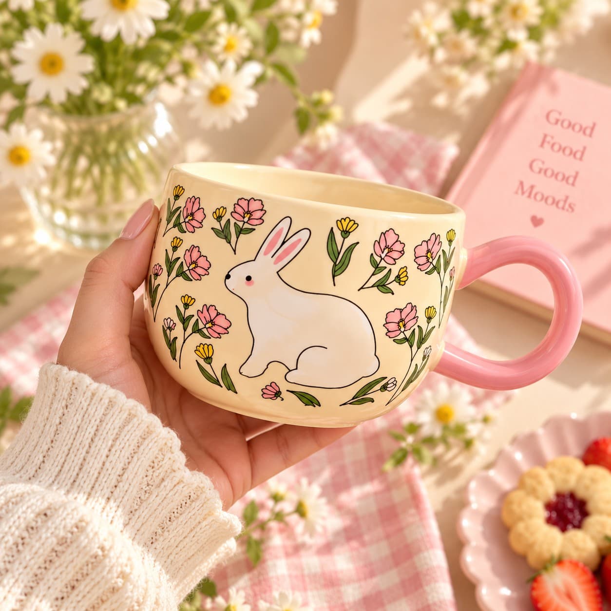 Cute Coffee Rabbit Mug thumbnail 3