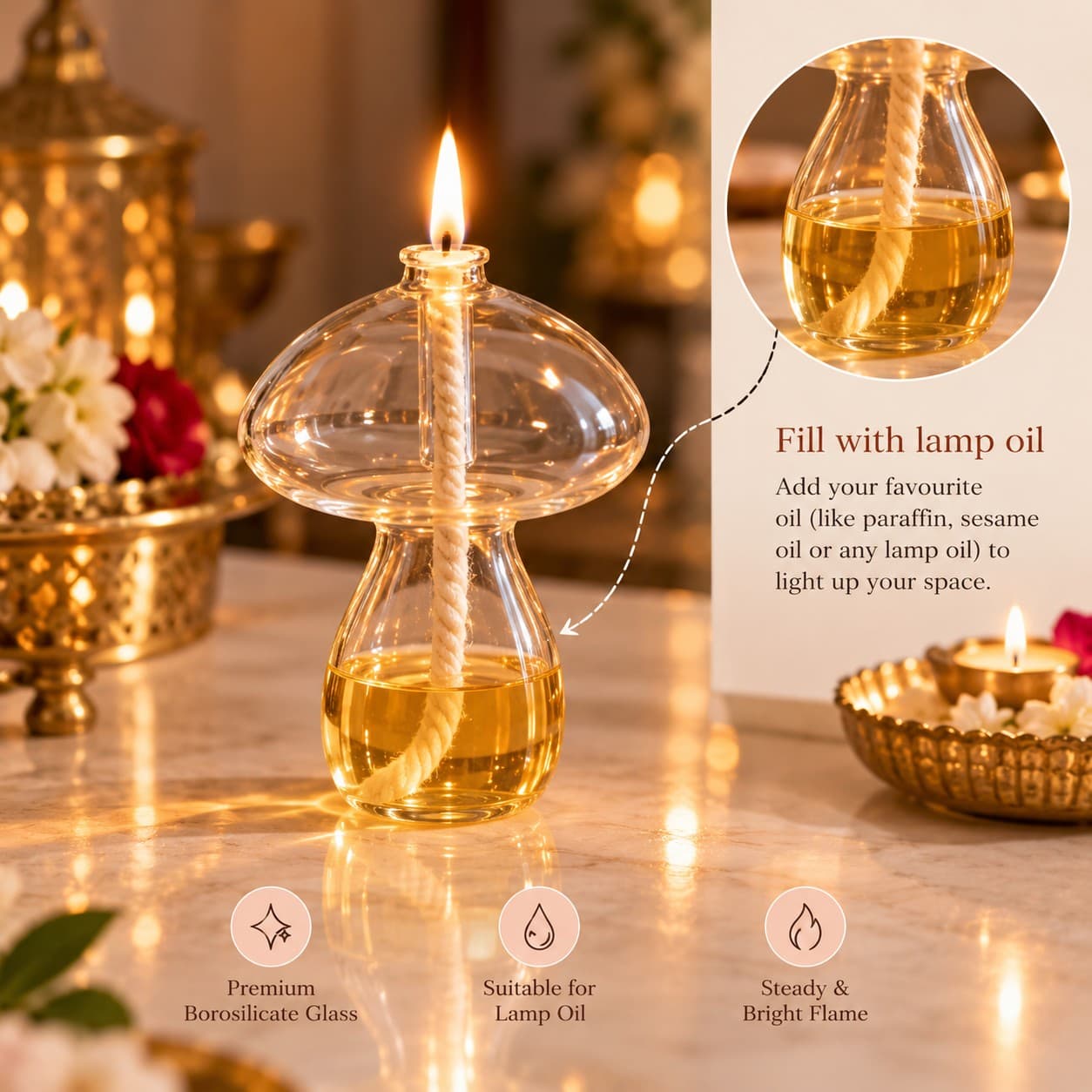 Decorative Glass Oil Lamps thumbnail 2
