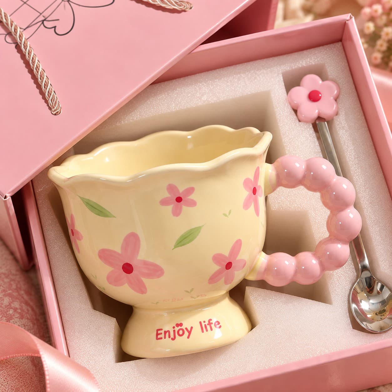 Floral Gift Box Ceramic Mug thumbnail 4