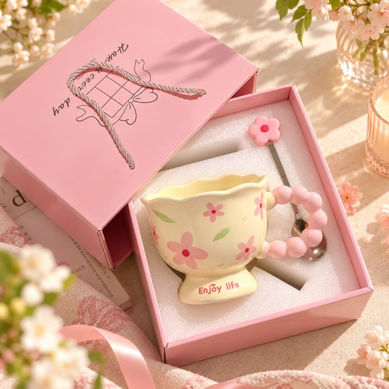 Floral Gift Box Ceramic Mug by Yours Edit