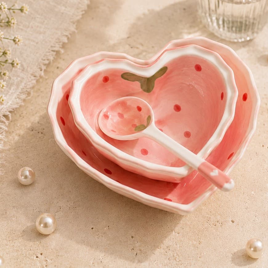 Heart Shape Bowl and Plate Set by Yours Edit