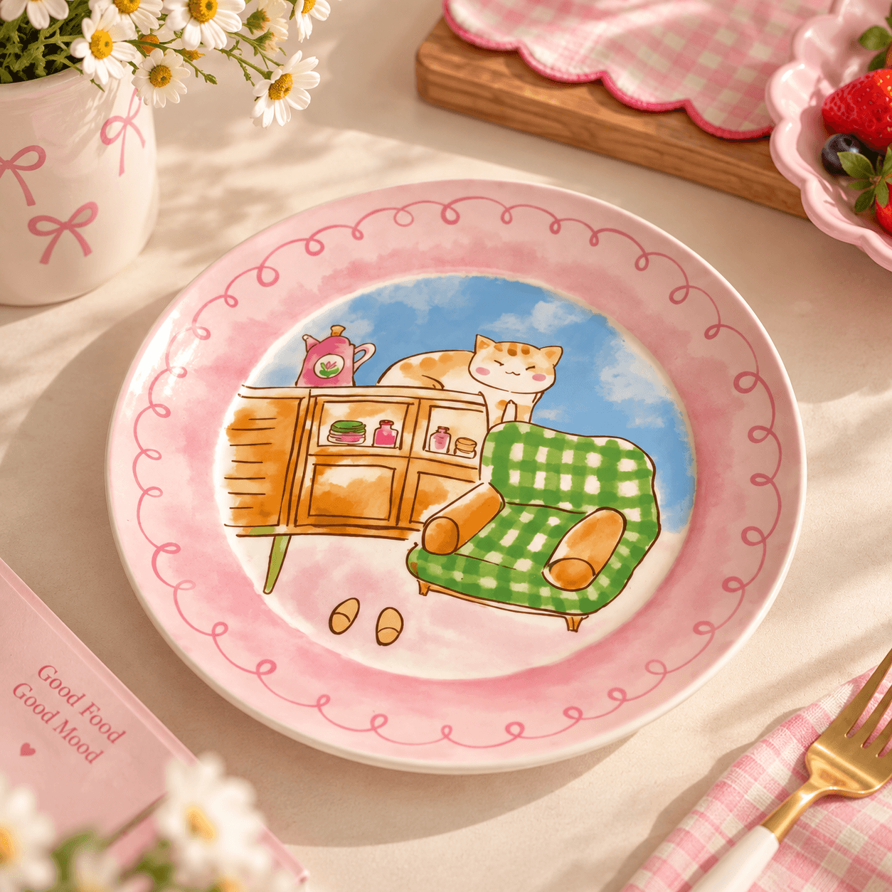 Korean Style Cartoon Ceramic Plate by Yours Edit