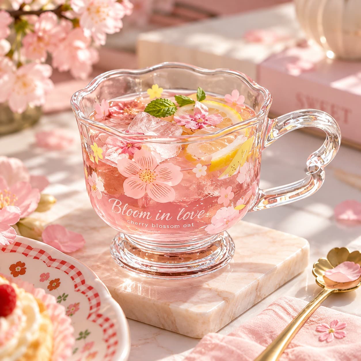 Korean Style Ceramic Tea Cup with Spoon 240ml by Yours Edit