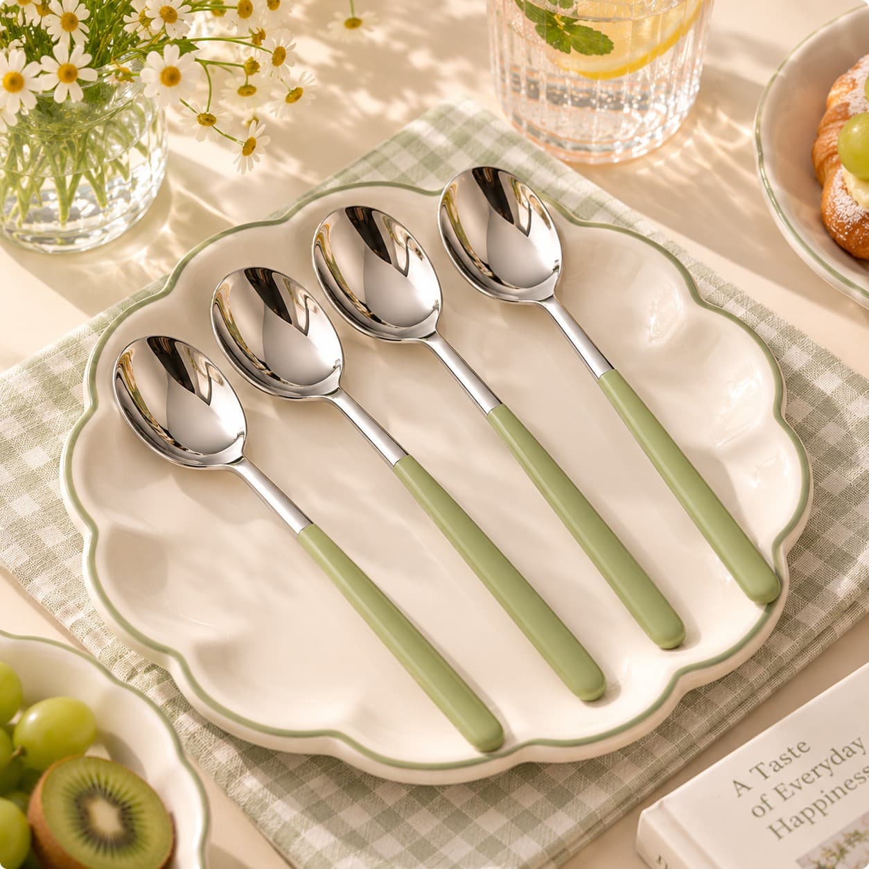 Korean Style Long Spoons Set of 4 by Yours Edit