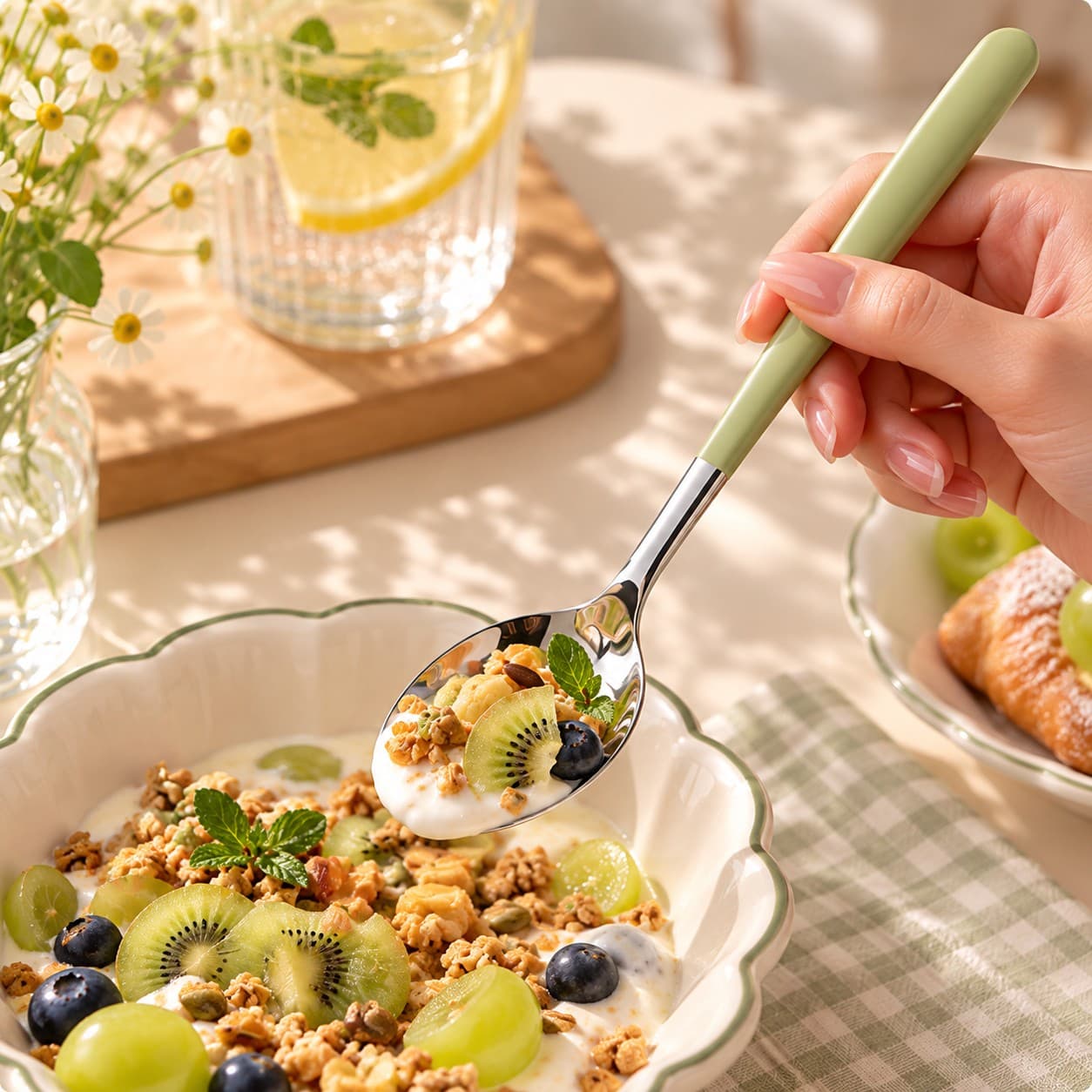 Korean Style Long Spoons Set of 4 thumbnail 2