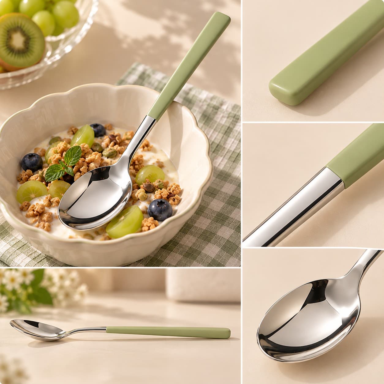 Korean Style Long Spoons Set of 4 thumbnail 3