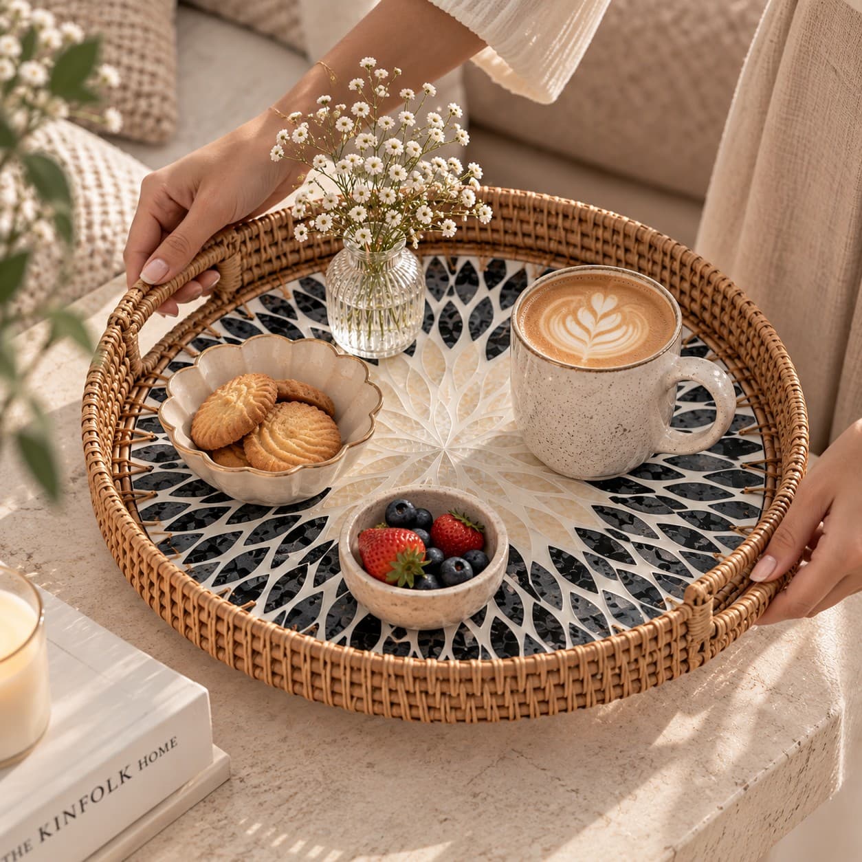 Rattan Shell Multi-purpose Tray by Yours Edit