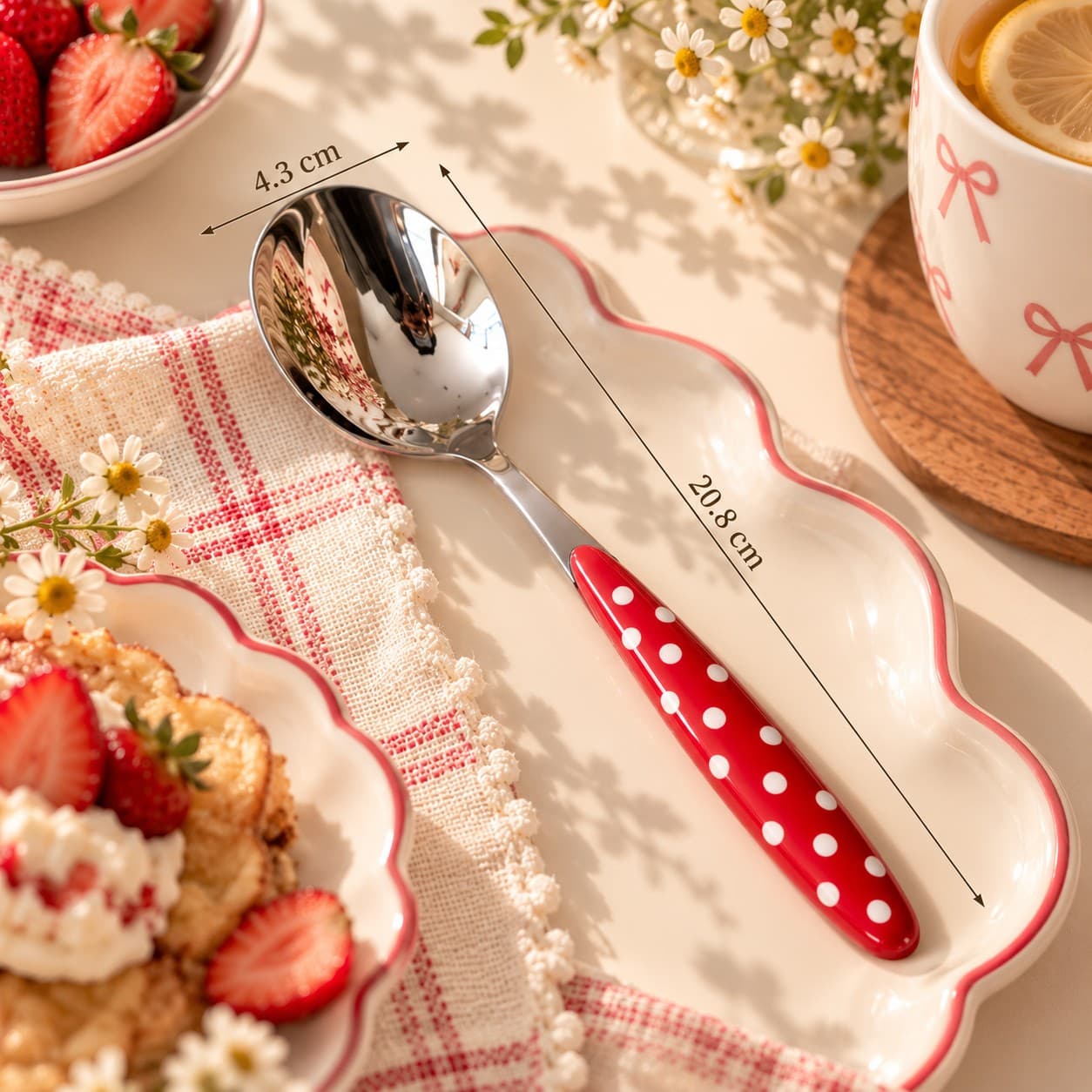 Red Polka Dot Spoon - Set of 4 thumbnail 2